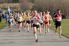 Start of the senior women and 0ver-50s Royal Signals Road Relay, Hetton Lyons Park.